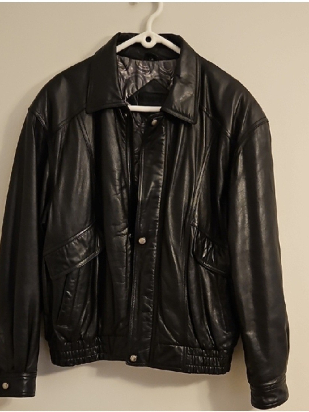 Men's Black Moores Leather Jacket - Classic Bomber Style